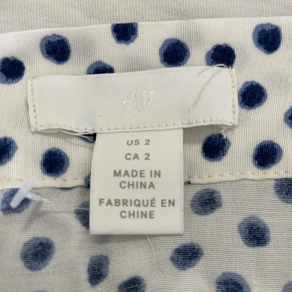 Blue polkadot maxi skirt with slits - Picture 2 of 3